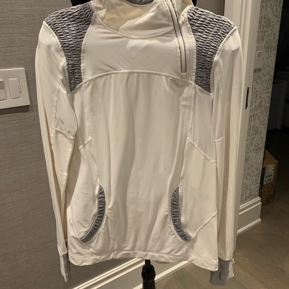 Lululemon white half zip hoodie